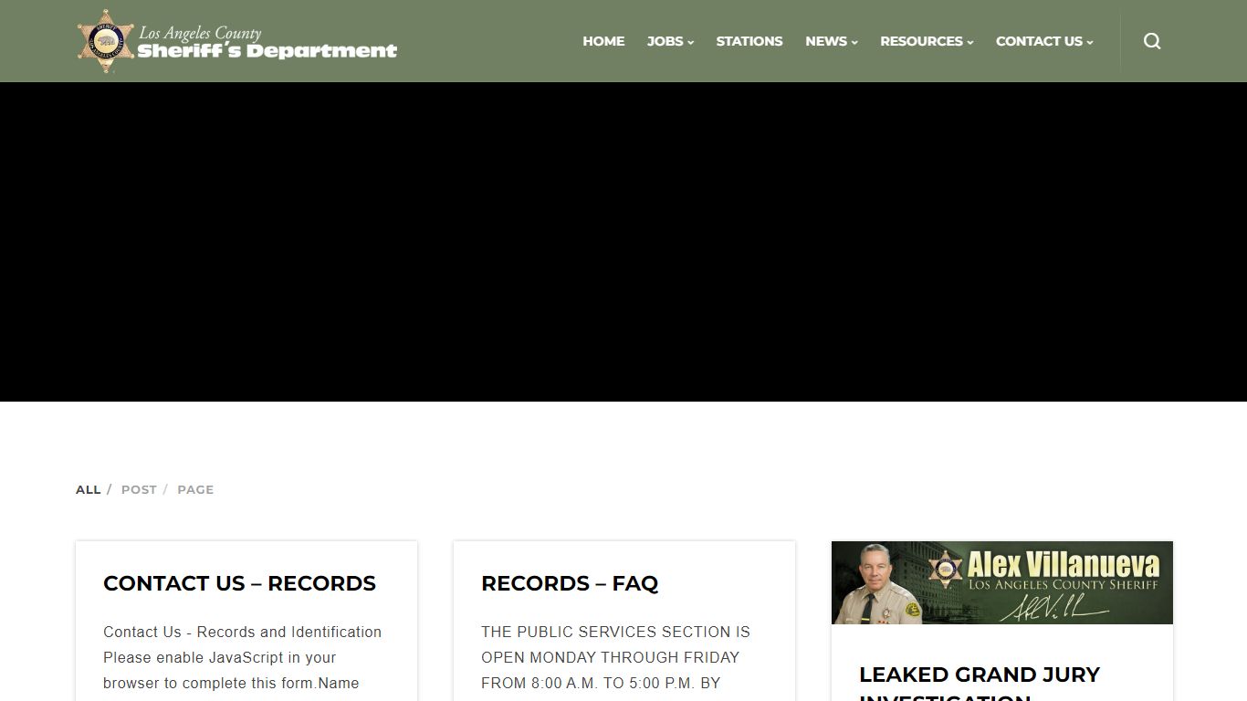 records - Los Angeles County Sheriff's Department